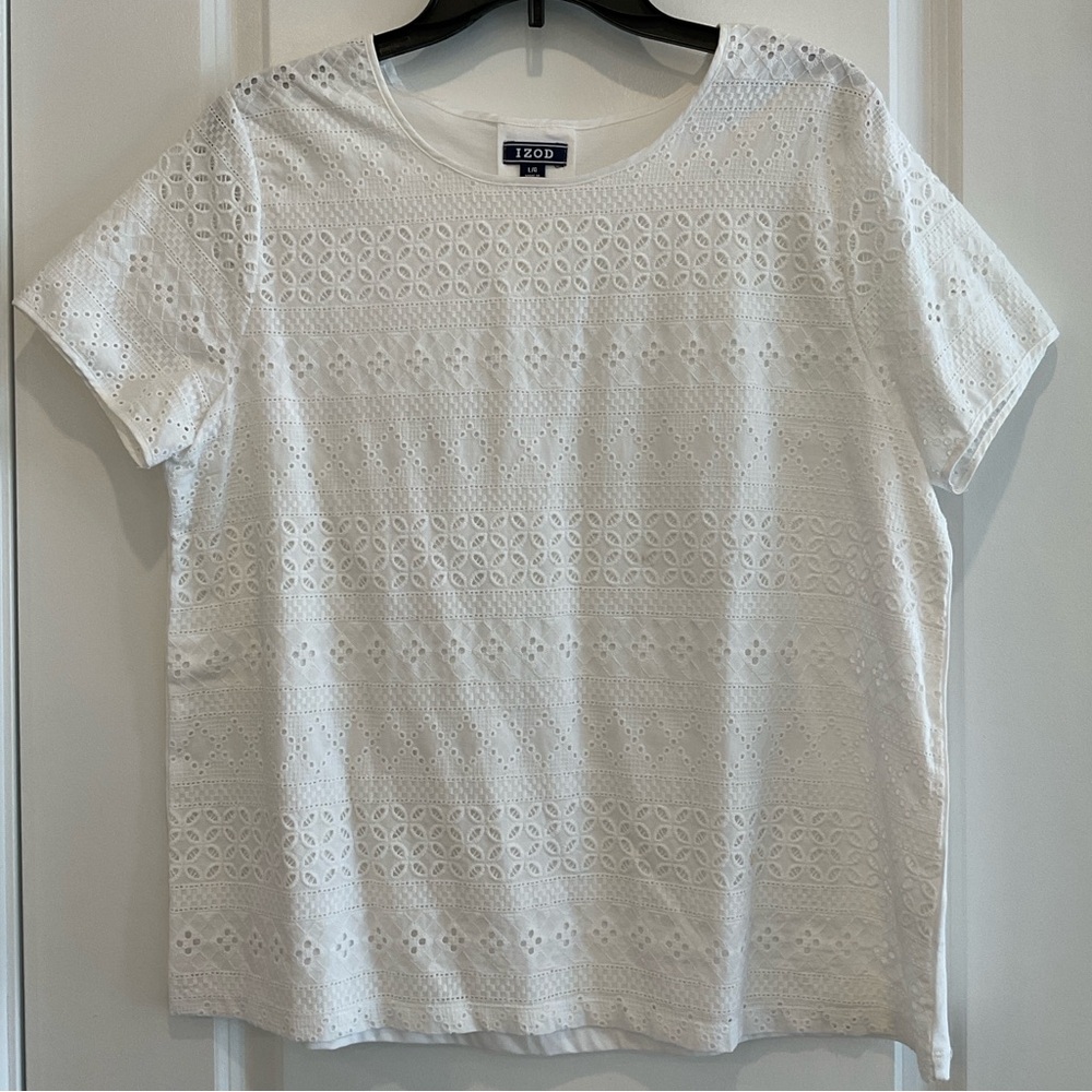 IZOD White Knit Top (L)